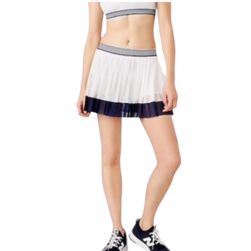 J. Crew White and Navy Mini Skirt